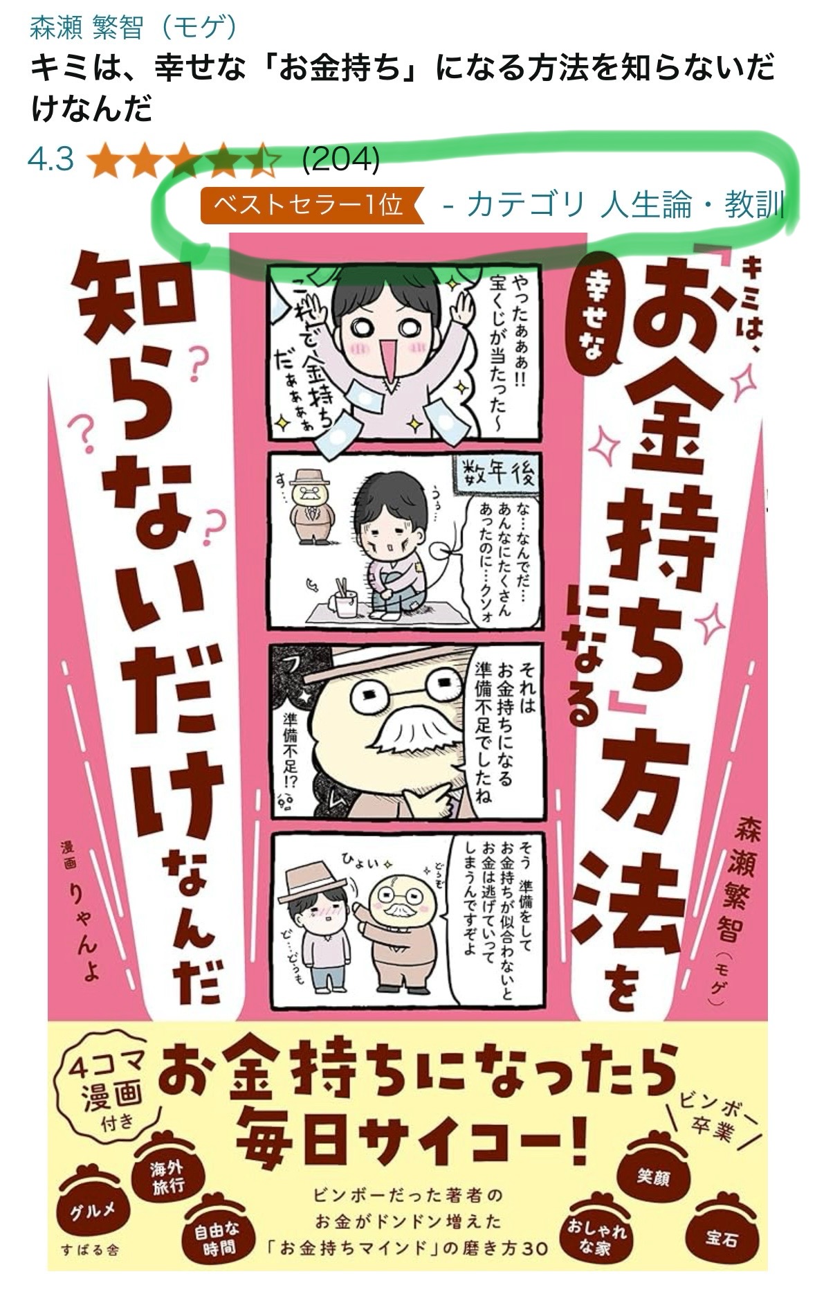 Amazon1位獲得！「自己啓発」「人生論・教訓」「倫理学・道徳」ジャンル